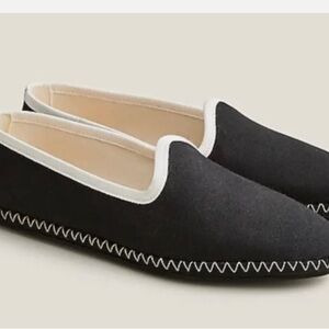 J Crew 12 Slip On Fabric Black & White Smoking Flat Size 12 Venetian Slipper.